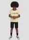 Reirex - Camiseta Menino Meia Malha Estampada Preto - variação: Bege