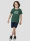 Reirex - Camiseta Menino Meia Malha Estampada Verde - variação: Verde