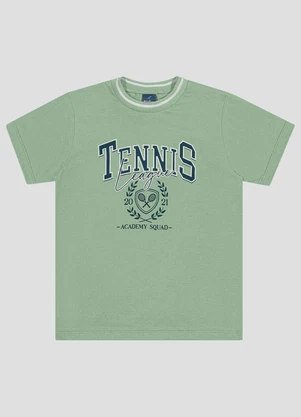 Reirex - Camiseta Menino Meia Malha Estampada Verde - REIREX