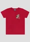 Reirex - Camiseta Menino Meia Malha Estampada Vermelho - variação: Vermelho