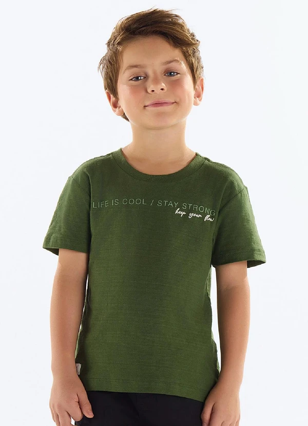 Quimby - Camiseta Menino Meia Malha Flamê Verde