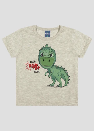 Reirex - Camiseta Menino Meia Malha Interativa Cinza - REIREX