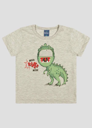 Reirex - Camiseta Menino Meia Malha Interativa Cinza - REIREX