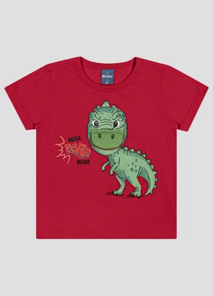 Reirex - Camiseta Menino Meia Malha Interativa Vermelho - REIREX