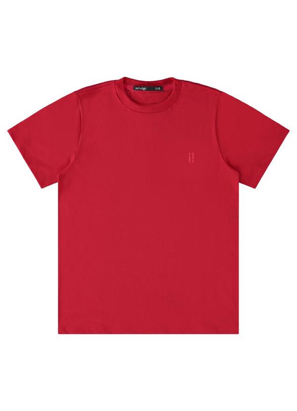 Ioluig - Camiseta Menino Meia Malha Penteada Vermelho
