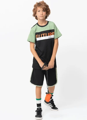 Outlet - Camiseta Menino Preta - OUTLET