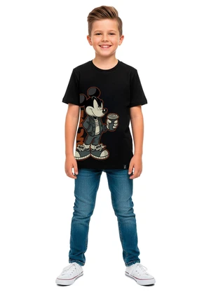 Malwee Kids - Camiseta Mickey Mouse® em Malha Preto - MALWEE KIDS