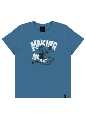 Malwee Kids - Camiseta Mickey Mouse Menino Azul Petróleo - MALWEE KIDS