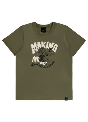 Malwee Kids - Camiseta Mickey Mouse Menino Verde Militar - MALWEE KIDS