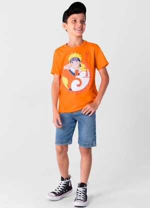 Brandili - Camiseta Naruto Infantil Unissex  Laranja - BRANDILI