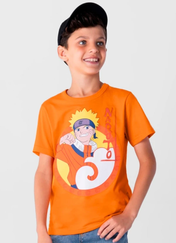 Brandili - Camiseta Naruto Infantil Unissex Laranja 1