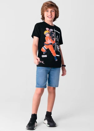 Brandili - Camiseta Naruto Infantil Unissex  Preto - BRANDILI