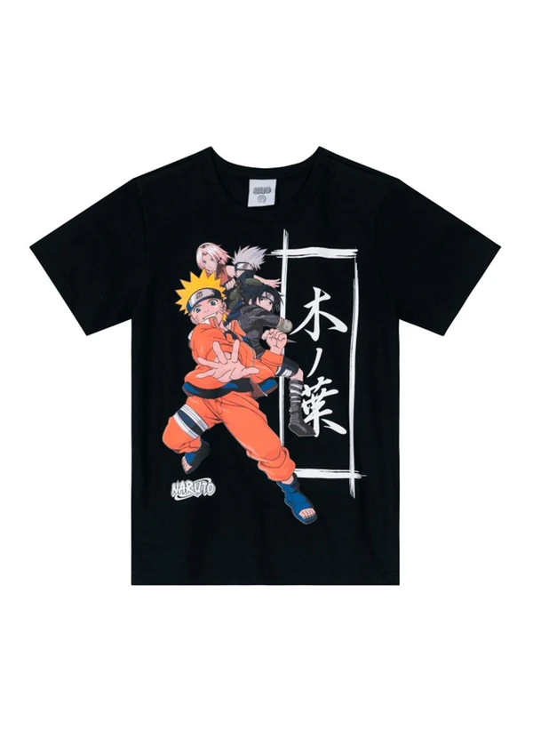Brandili - Camiseta Naruto Infantil Unissex  Preto 3
