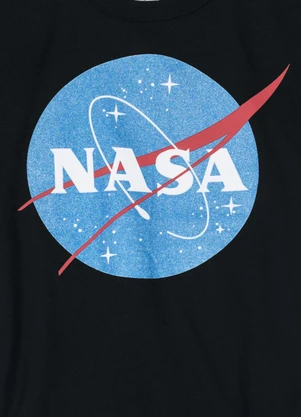 Brandili - Camiseta Nasa Infantil Unissex em Malha  Preto - BRANDILI