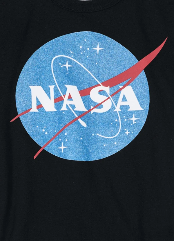 Brandili - Camiseta Nasa Infantil Unissex em Malha  Preto 2