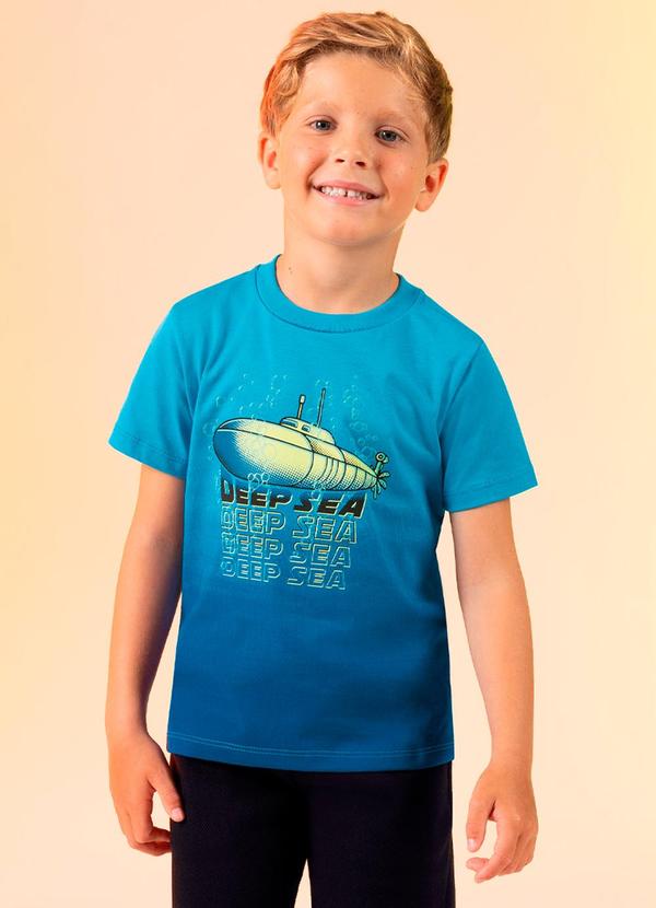Cativa Kids - Camiseta Oceano Degradê Azul