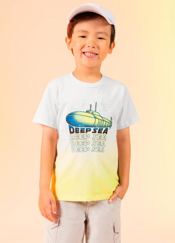 Cativa Kids - Camiseta Oceano Degradê Branco