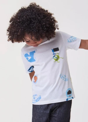 Bimbi - Camiseta Off dos Monstros S.A Off White - BIMBI