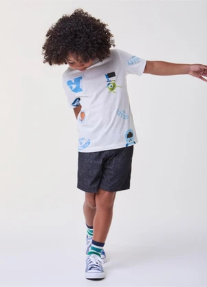 Bimbi - Camiseta Off dos Monstros S.A Off White - BIMBI