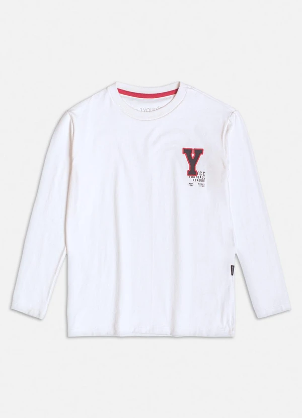Youccie - Camiseta Off White com Estampa Branco