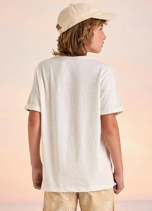 Youccie - Camiseta Off White com Peitilho Off White - YOUCCIE