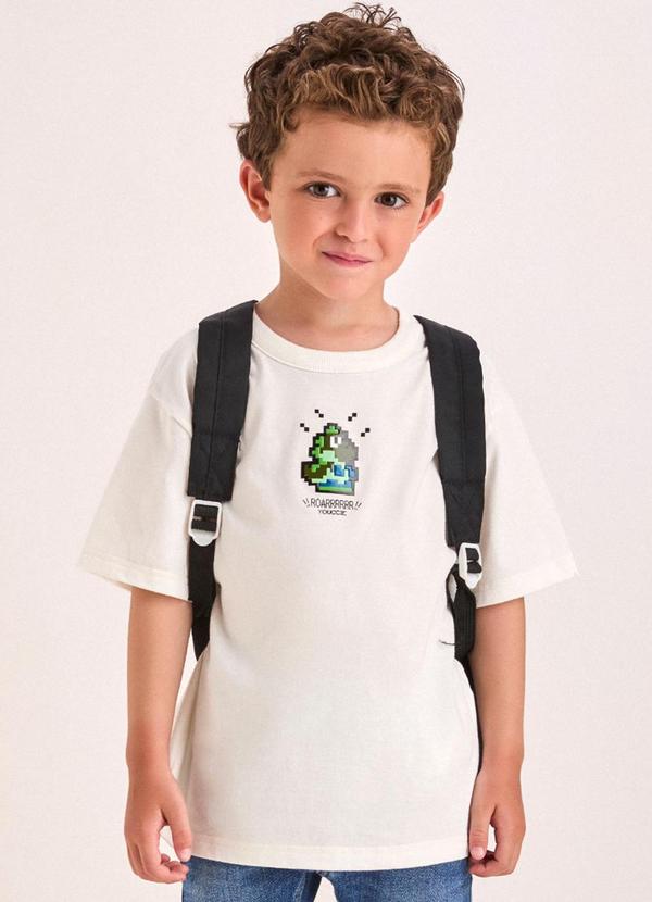 Youccie - Camiseta Off White Dino Pixel Off White