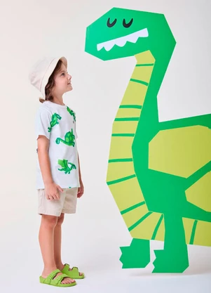Bimbi - Camiseta Off White dos Dinos Off White - BIMBI