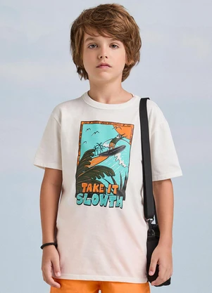 Youccie - Camiseta Off White Estampa Surfista Pérola - YOUCCIE