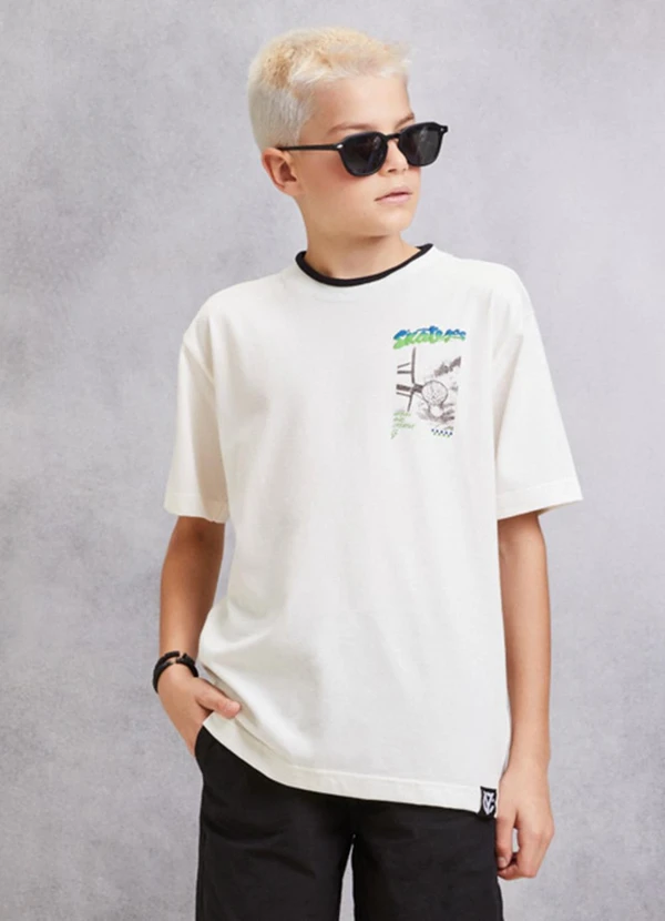 Youccie - Camiseta Off White Estampada Off White