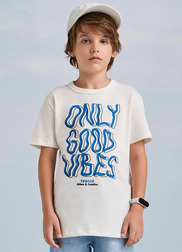 Youccie - Camiseta Off White Only Good Vibes Off White