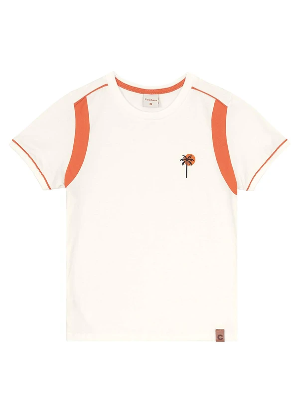Carinhoso - Camiseta Off White Palmeira em Puff Menino 3