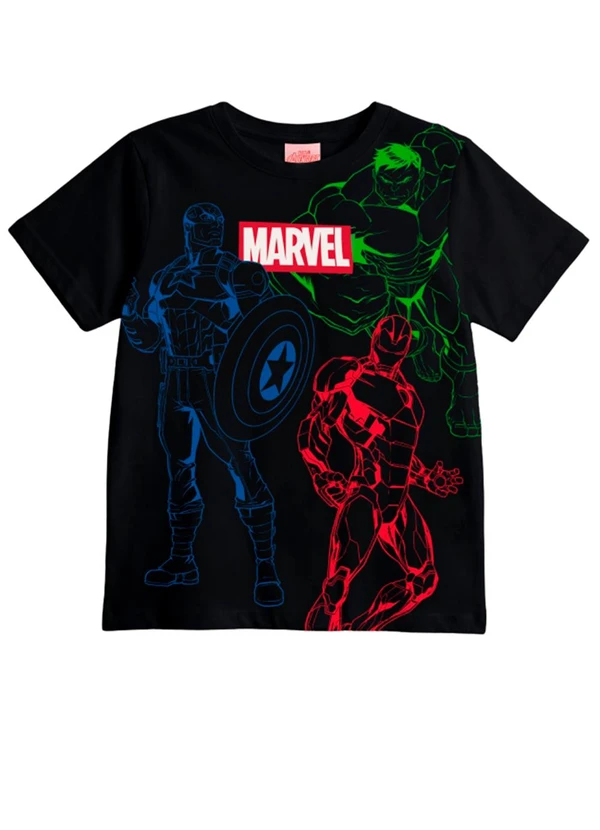 Brandili - Camiseta os Vingadores Preto