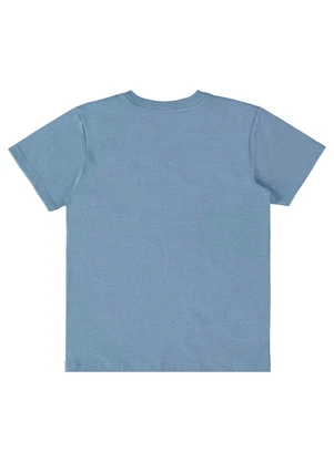 Up Baby - Camiseta para Menino em Linho Flamê Azul - UP BABY