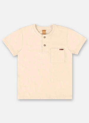 Up Baby - Camiseta para Menino em Linho Flamê Bege - UP BABY