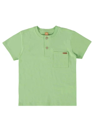 Up Baby - Camiseta para Menino em Linho Flamê Verde - UP BABY