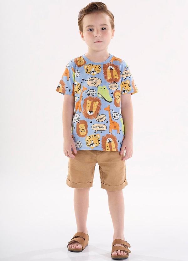 Up Baby - Camiseta para Menino em Meia Malha Azul 2