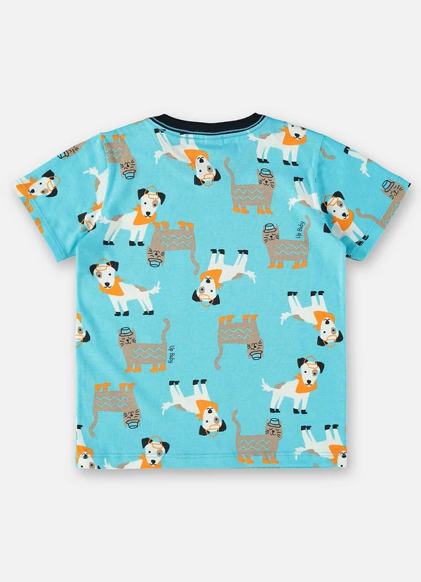 Up Baby - Camiseta para Menino em Meia Malha Azul 4