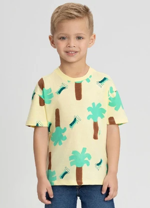 Camiseta para Menino em Meia Malha Up Baby Amarelo - UP BABY
