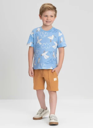 Camiseta para Menino em Meia Malha Up Baby Azul - UP BABY
