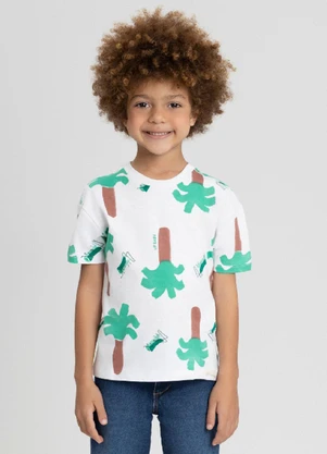 Camiseta para Menino em Meia Malha Up Baby Branco - UP BABY