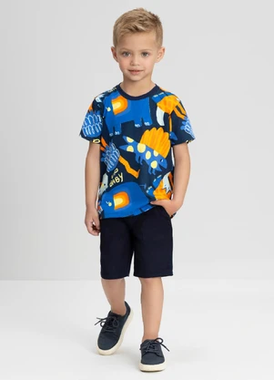 Up Baby - Camiseta para Menino Estampada Azul - UP BABY
