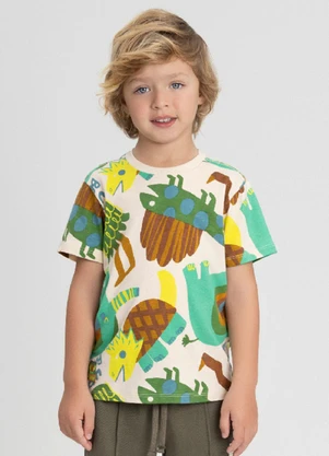 Camiseta para Menino Estampada Up Baby Bege - UP BABY