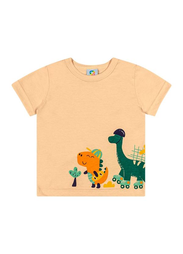 Alenice - Camiseta Parque dos Dinossauros Menino Laranja