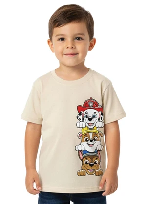 Malwee Kids - Camiseta Patrulha Canina® em Malha Bege - MALWEE KIDS