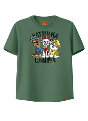 Malwee Kids - Camiseta Patrulha Canina® em Malha Verde Oliva - MALWEE KIDS