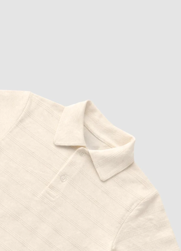 Turminha - Camiseta Polo Menino Text. Off White 3