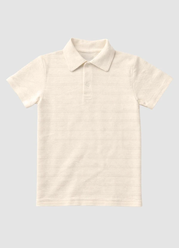 Turminha - Camiseta Polo Menino Text. Off White 4