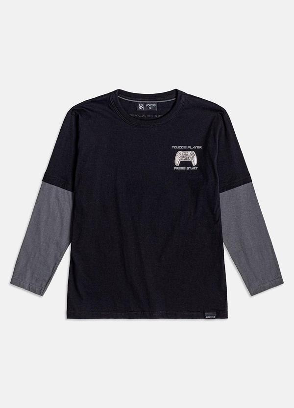 Youccie - Camiseta Preta com Estampa Gamer Preto