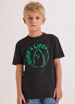 Youccie - Camiseta Preta Surf For Life Preto - YOUCCIE