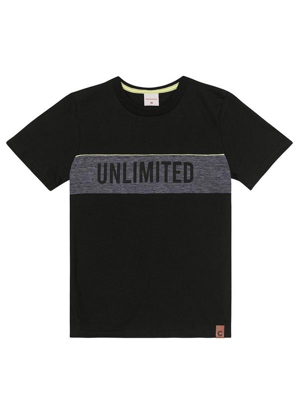 Carinhoso - Camiseta Preta Unlimited Fio a Fio Menino